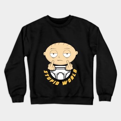 Stewie Baby World Crewneck Sweatshirt Official Family Guy Merch