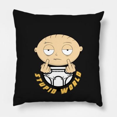 Stewie Baby World Throw Pillow Official Family Guy Merch